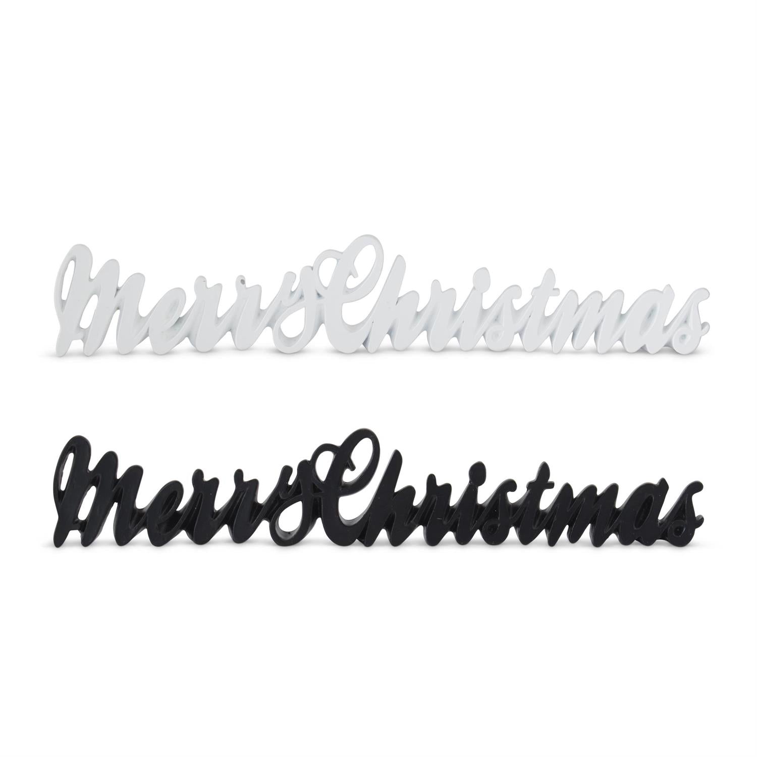 Assorted 17" Resin Merry Christmas Tabletop Sign - 2 Colors