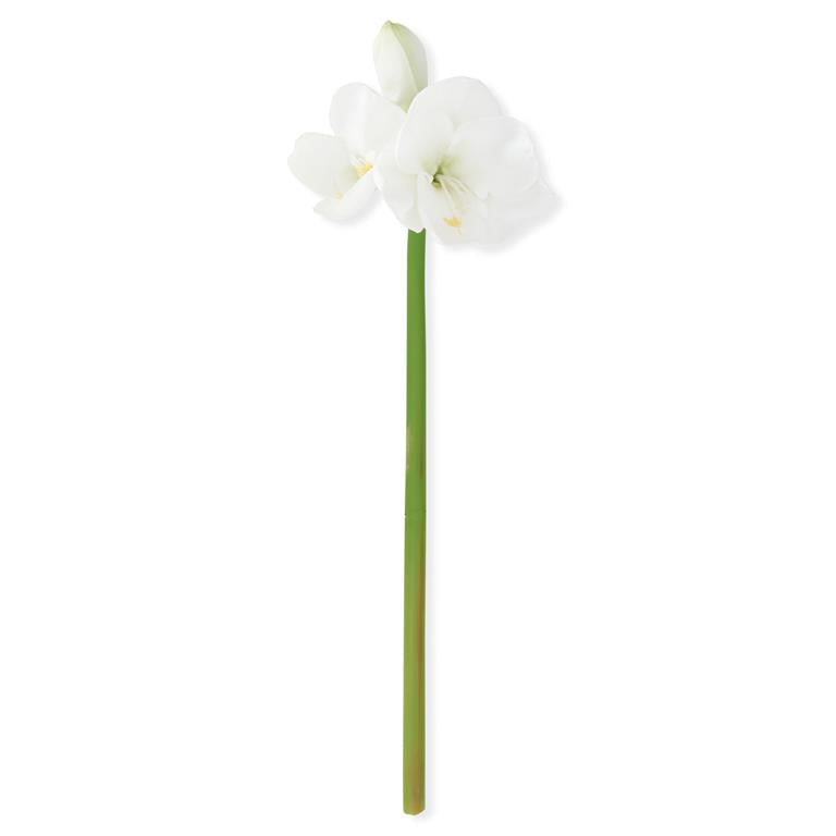 Real Touch White Amaryllis Stem - 28 Inch