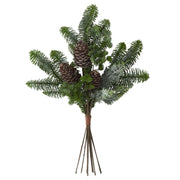 22 Inch Mixed Pine Bundle & Pinecones (8 Stems)