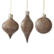 Assorted Brown Resin Faux Wood Ornaments (3 Styles)