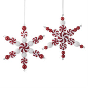 6 Inch Peppermint Candy Snowflake Ornaments