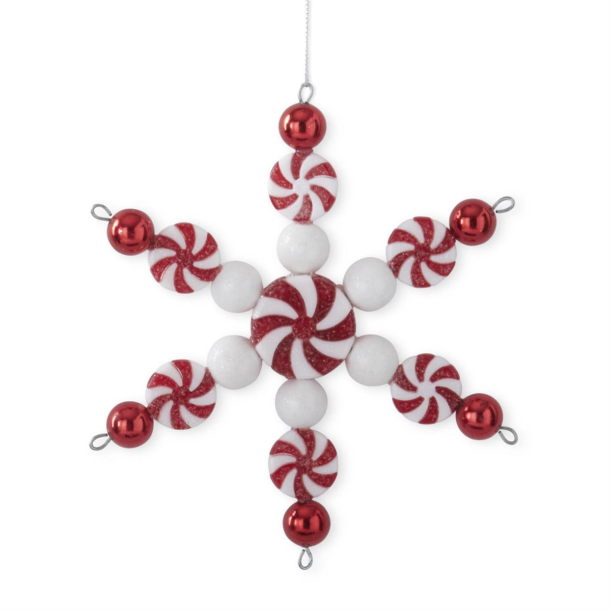 6 Inch Peppermint Candy Snowflake Ornaments