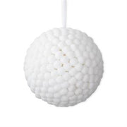 7 Inch White Pom Pom Round Ornament