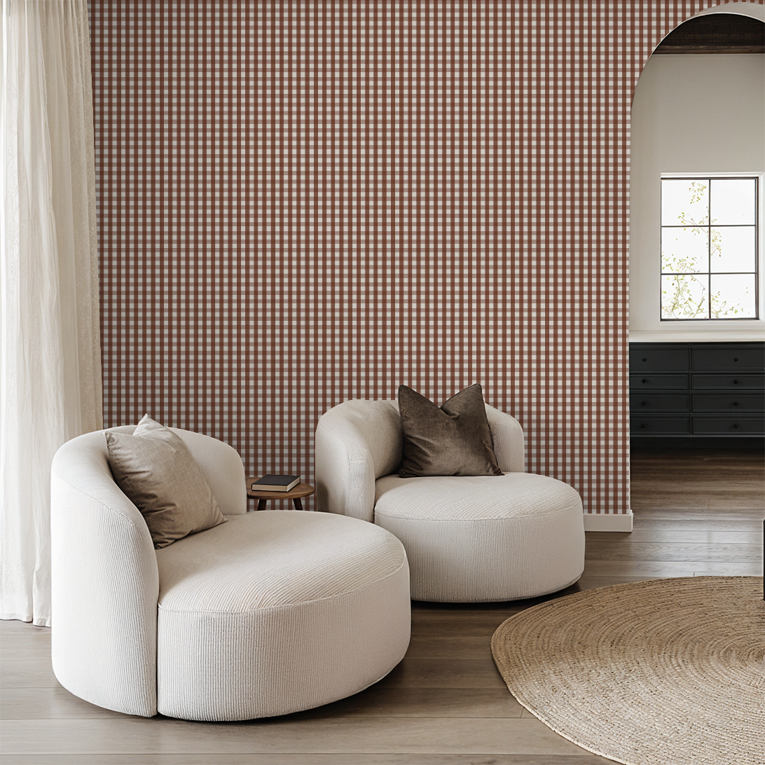 Willowside Gingham (Red) Wallpaper