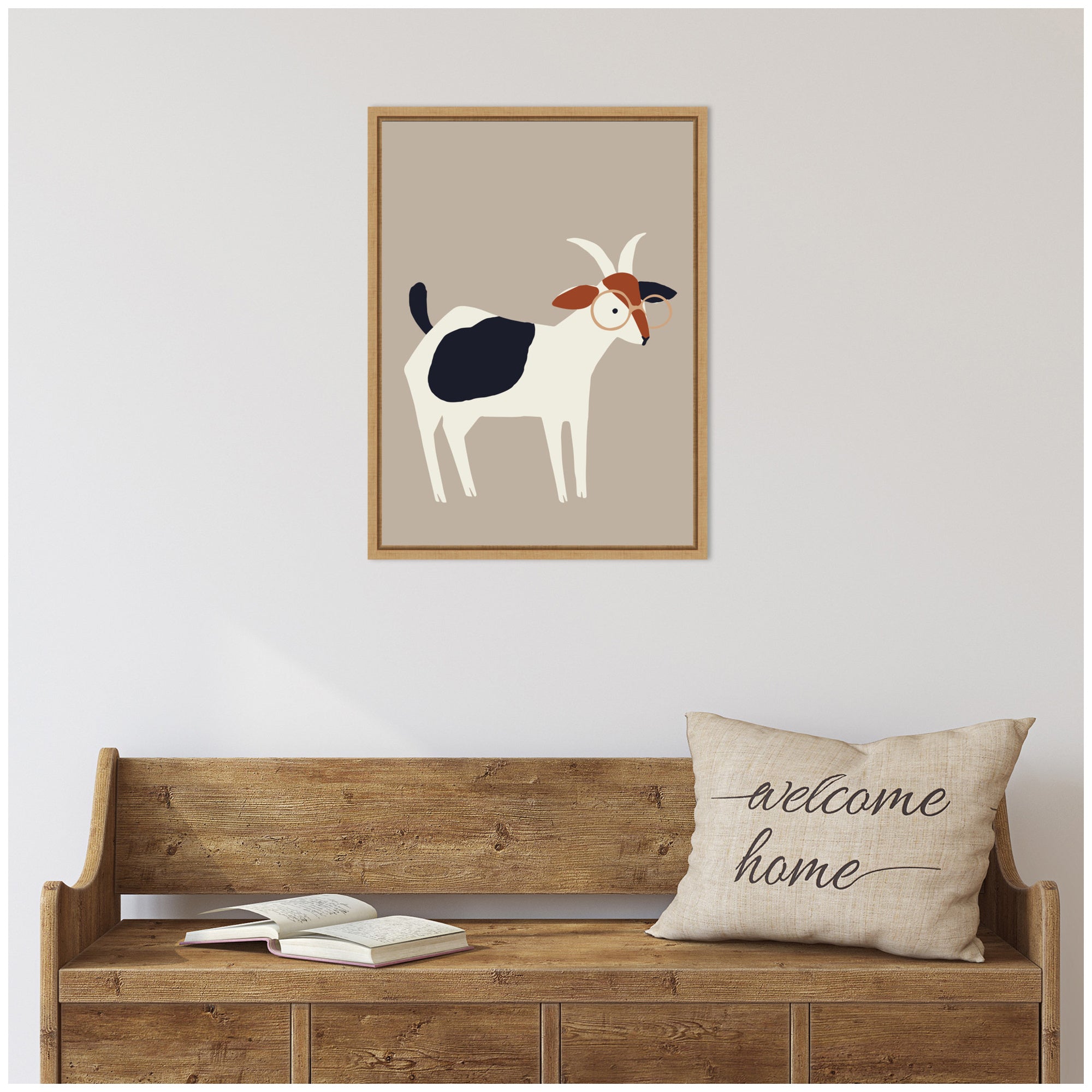 Sylvie Farm Goat Framed Canvas by Hannah Beisang