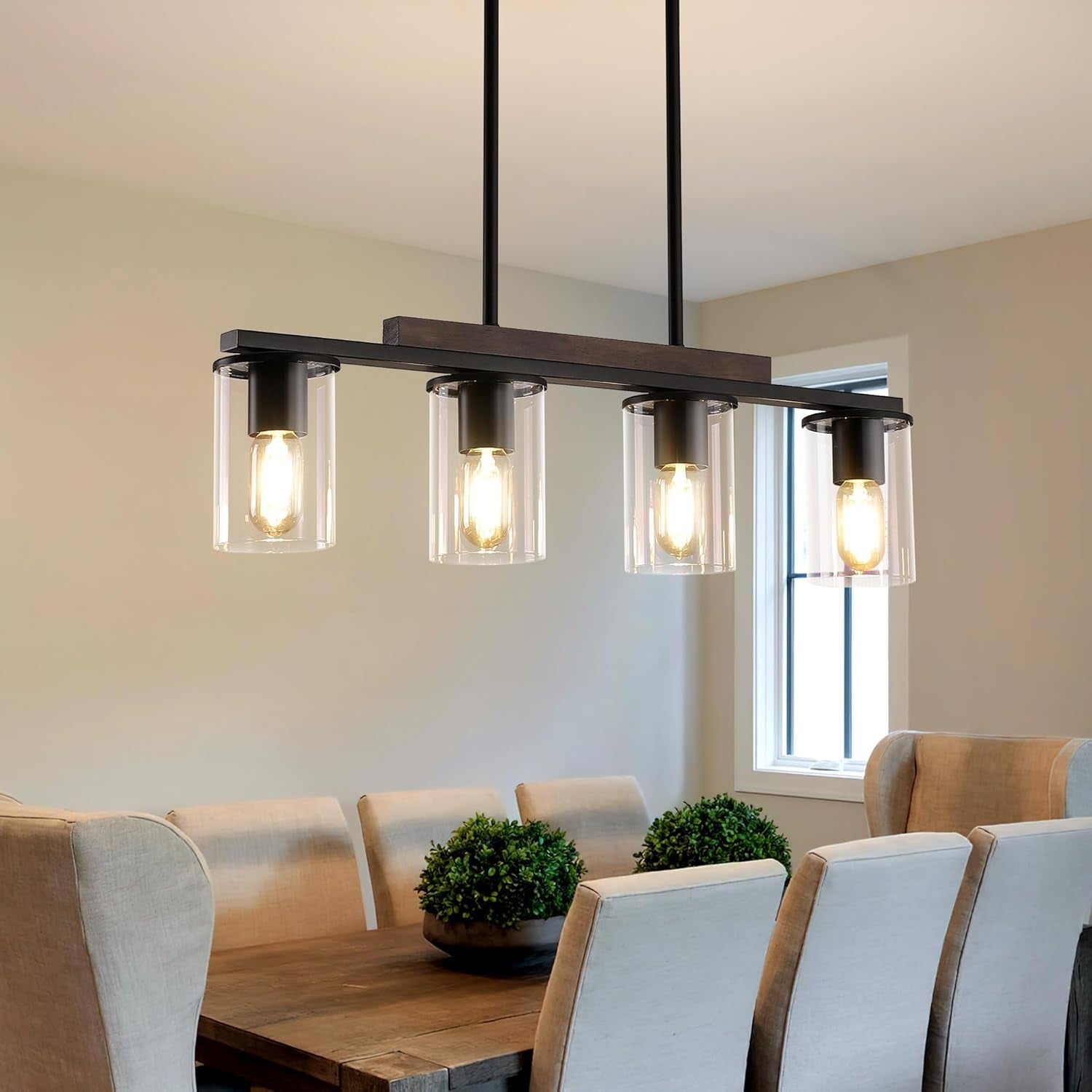 Farmhouse Black Linear Chandelier