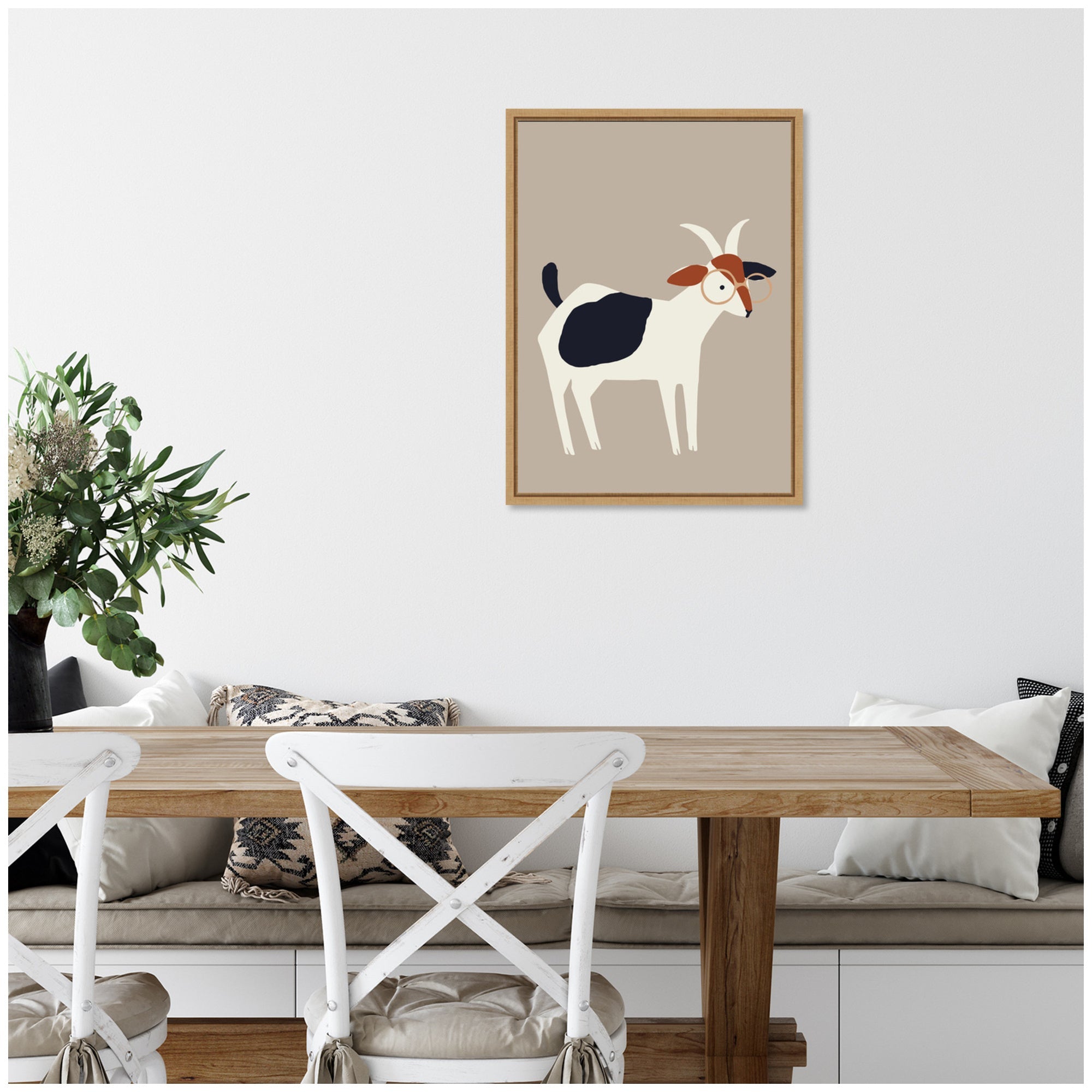 Sylvie Farm Goat Framed Canvas by Hannah Beisang