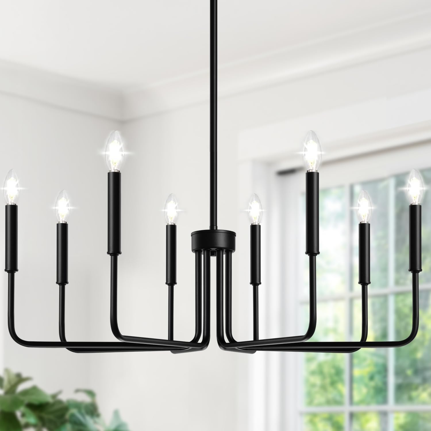 Farmhouse Hanging Candle Chandelier (No Assembly)