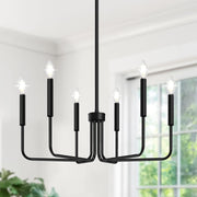Farmhouse Hanging Candle Chandelier (No Assembly)