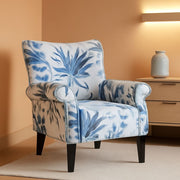 Wingback Upholstered Accent Chair Green Floral