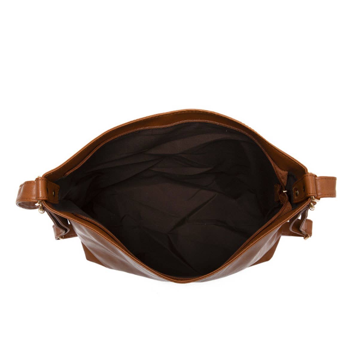 RETRO PU HANDBAG LEATHER BACKPACK FOR WOMEN_CWAB0563: BROWN / (OS) 1