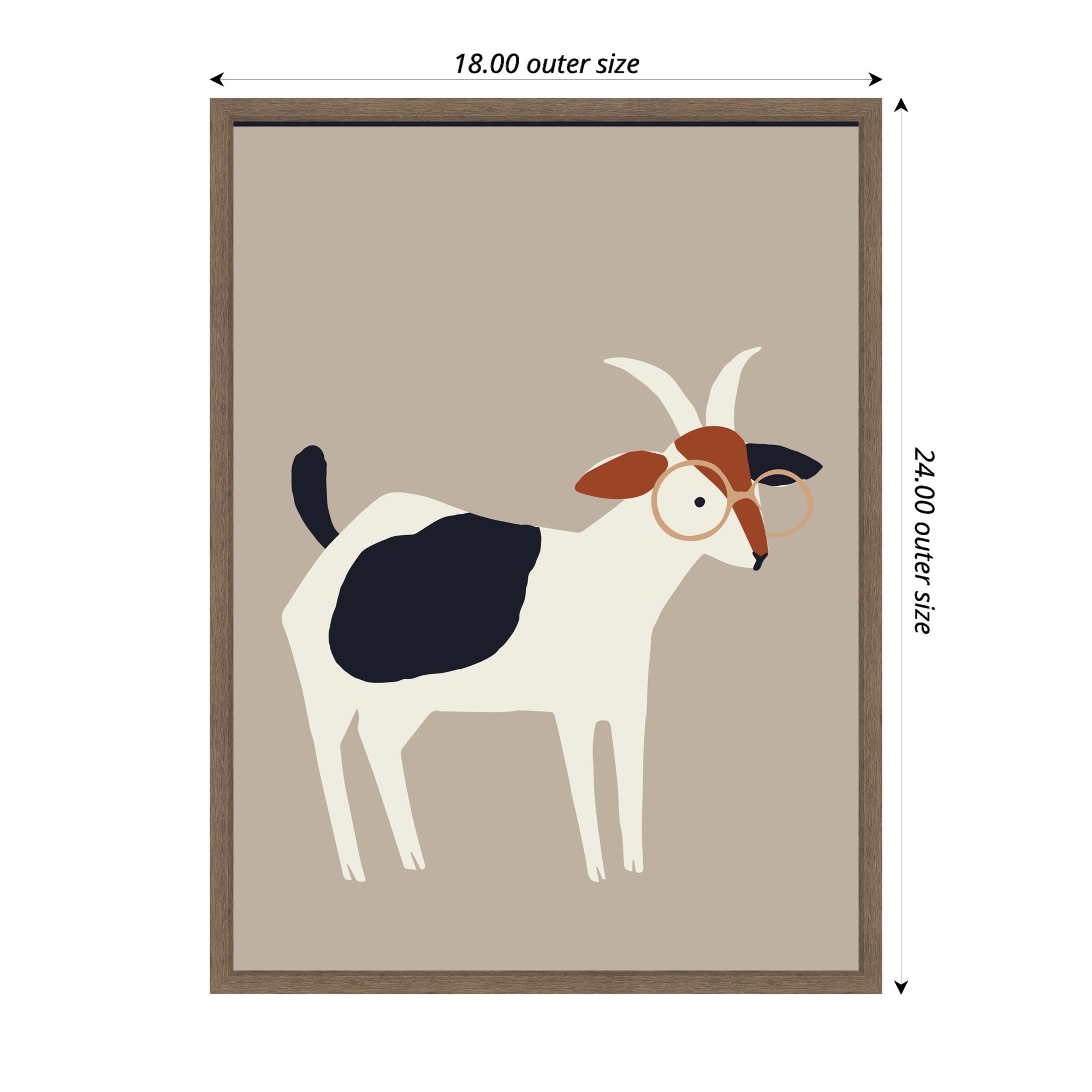 Sylvie Farm Goat Framed Canvas by Hannah Beisang