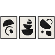Sylvie Black Geometric Abstracts Framed Canvas Art Set by July Art Prints