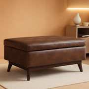 Owen 34 Distressed Chestnut Brown Coffee Table Ottoman