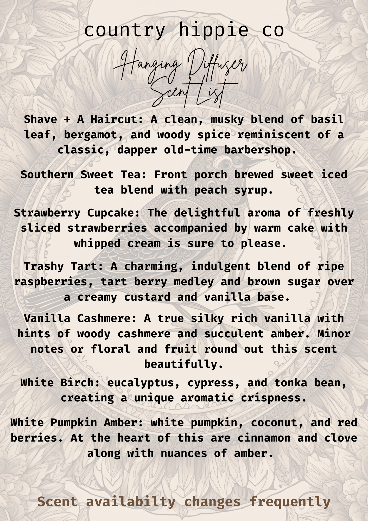 Hanging Car/Closet Fragrance Diffuser: Music Festival