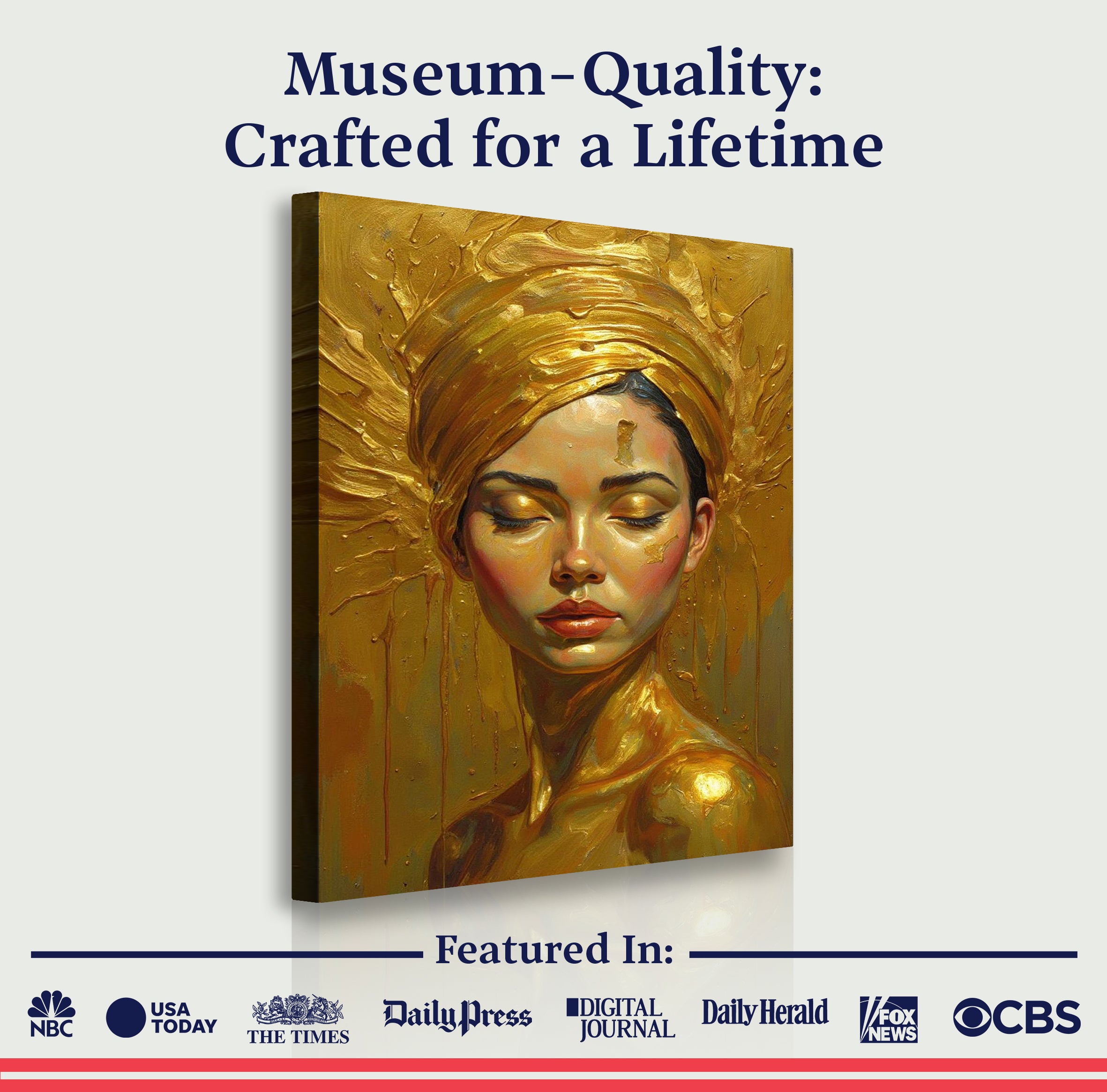Woman's Golden Serenity Wall Art