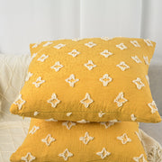 20''x20'' tufted floral 100% cotton throw pillow | 7 colors textured daisy stitch design | boho chic couch & bedroom accent | insert included