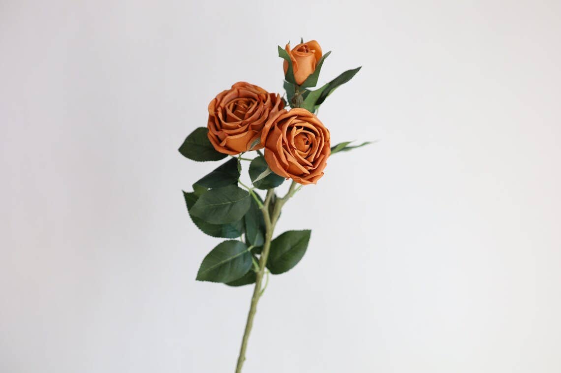 28.75"-Elegant large bloom Real Touch Cabbage Rose: Ivory