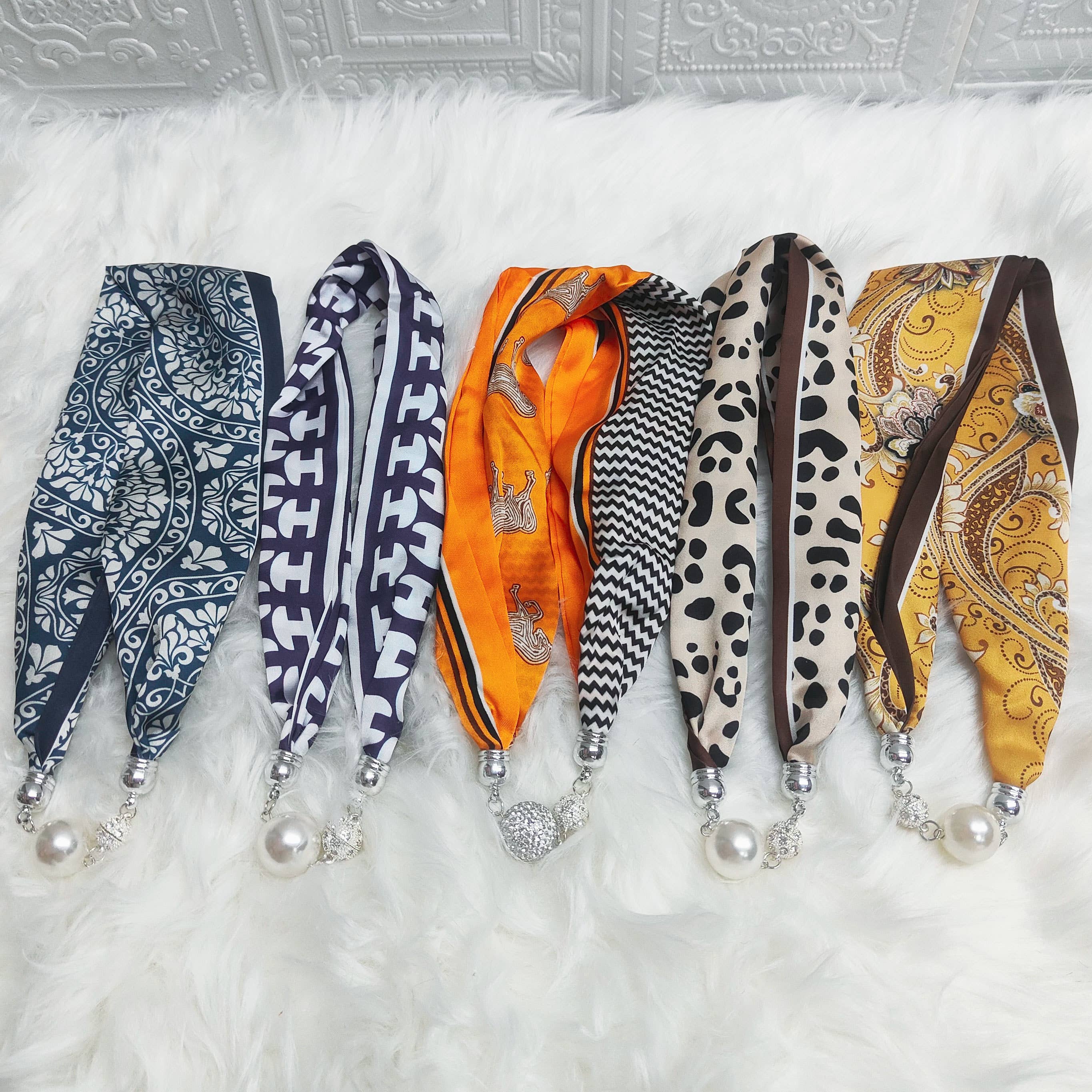 Magnetic Silk Scarf Necklace – Elegant Neck Wrap_CWASC0752: TYPE7 / (OS) 3