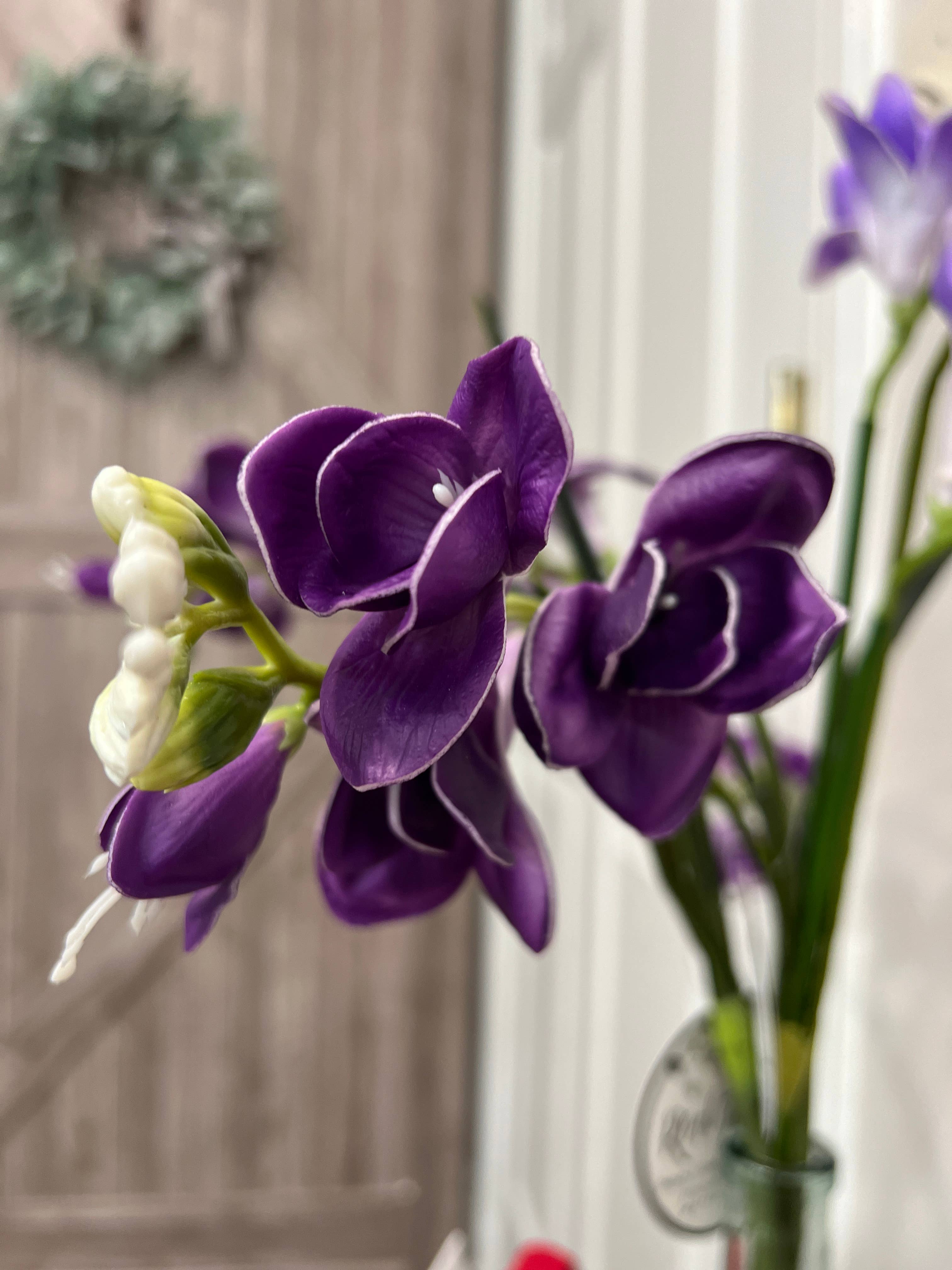 20" Lifelike Soft Real Touch Artificial Freesia-2 sprays: Pure Purple