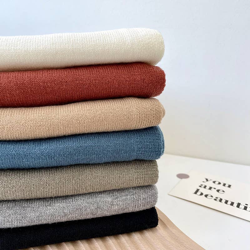 Solid Color Knitted Knotted Shawl–Casual & Cozy _CWASC0757: CAMEL / (OS) 2