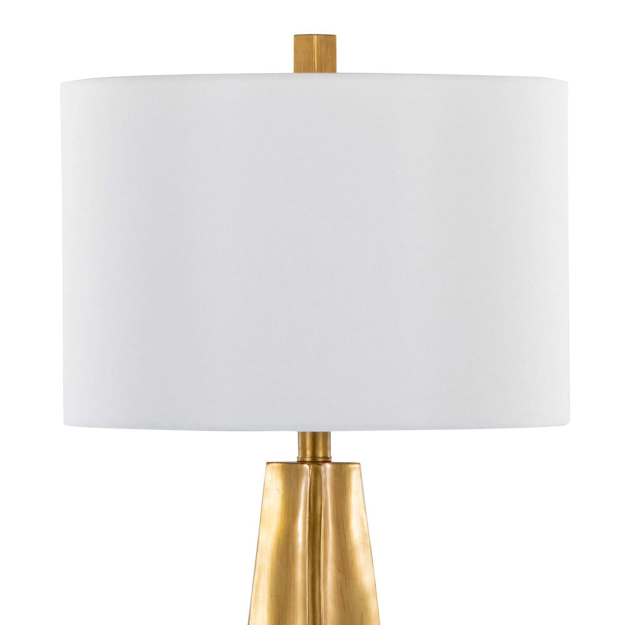 Pompeii 29" Polyresin Table Lamp: Gold Poyresin, White Linen
