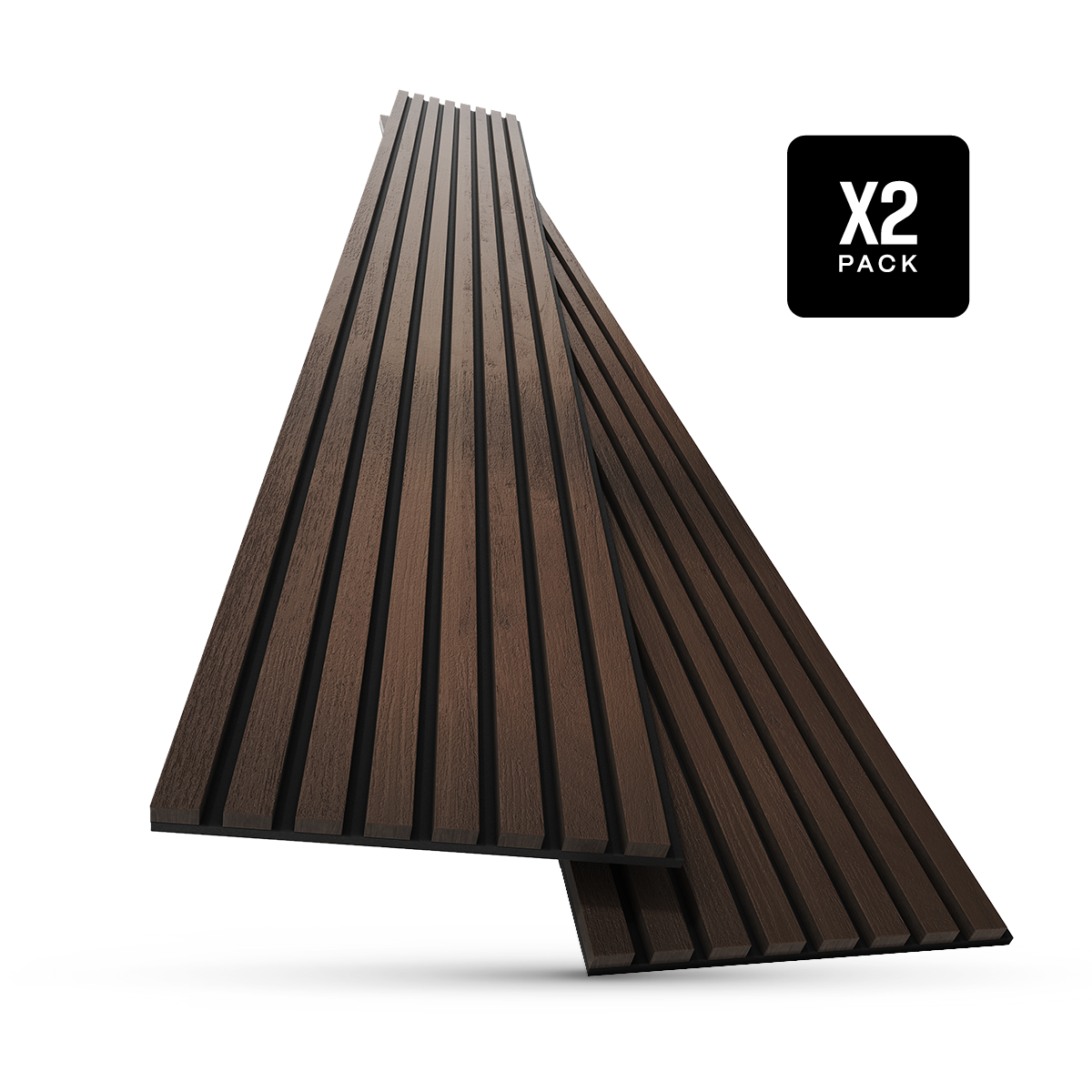 Acoustic Slat Panels: Natural Walnut / [2pcs] 94.5" x 12.6"