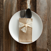 Hand Tied Ribbons - Cream - Flatware Pouch