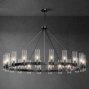 60 Inch Large Black Wagon Wheel Chandelier