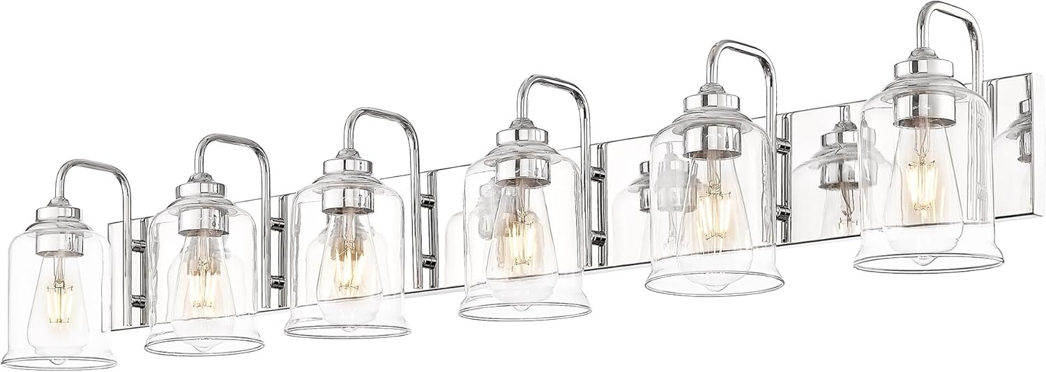 Farmhouse Glass Bathroom Vanity Light Fixture
