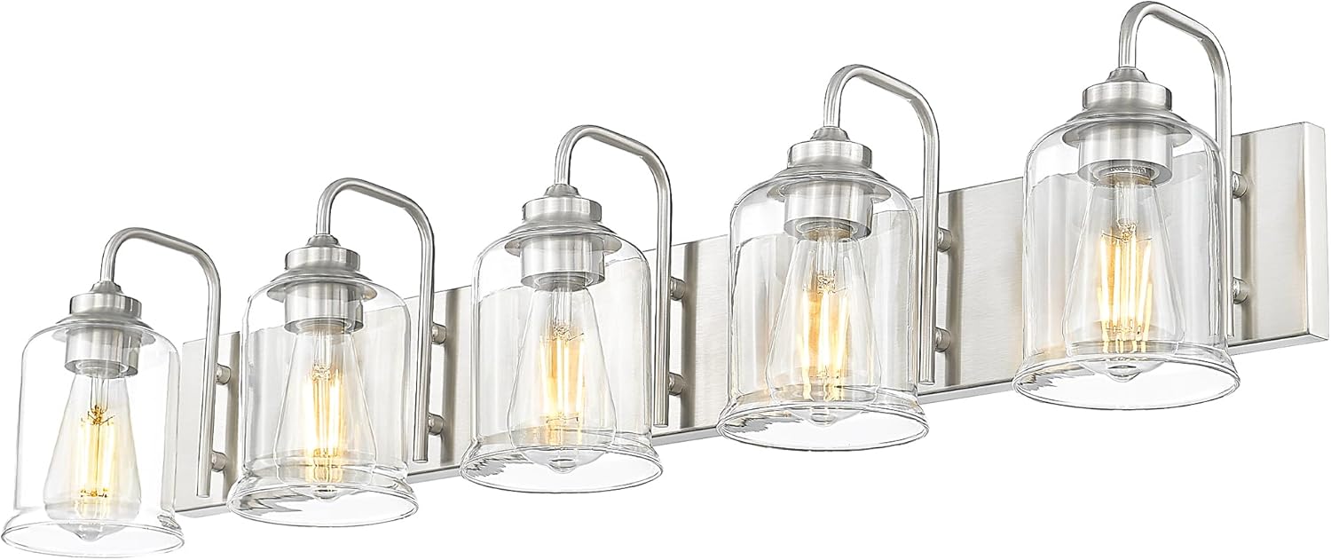 Farmhouse Glass Bathroom Vanity Light Fixture