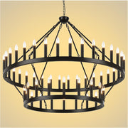 2 Tier Farmhouse Wagon Wheel Chandelier