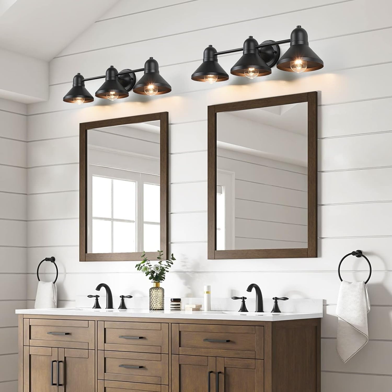 Matte Black Metal Bathroom Vanity Light