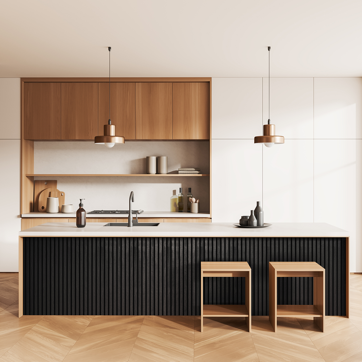 Acoustic Slat Panels: Natural Walnut / [2pcs] 94.5" x 12.6"