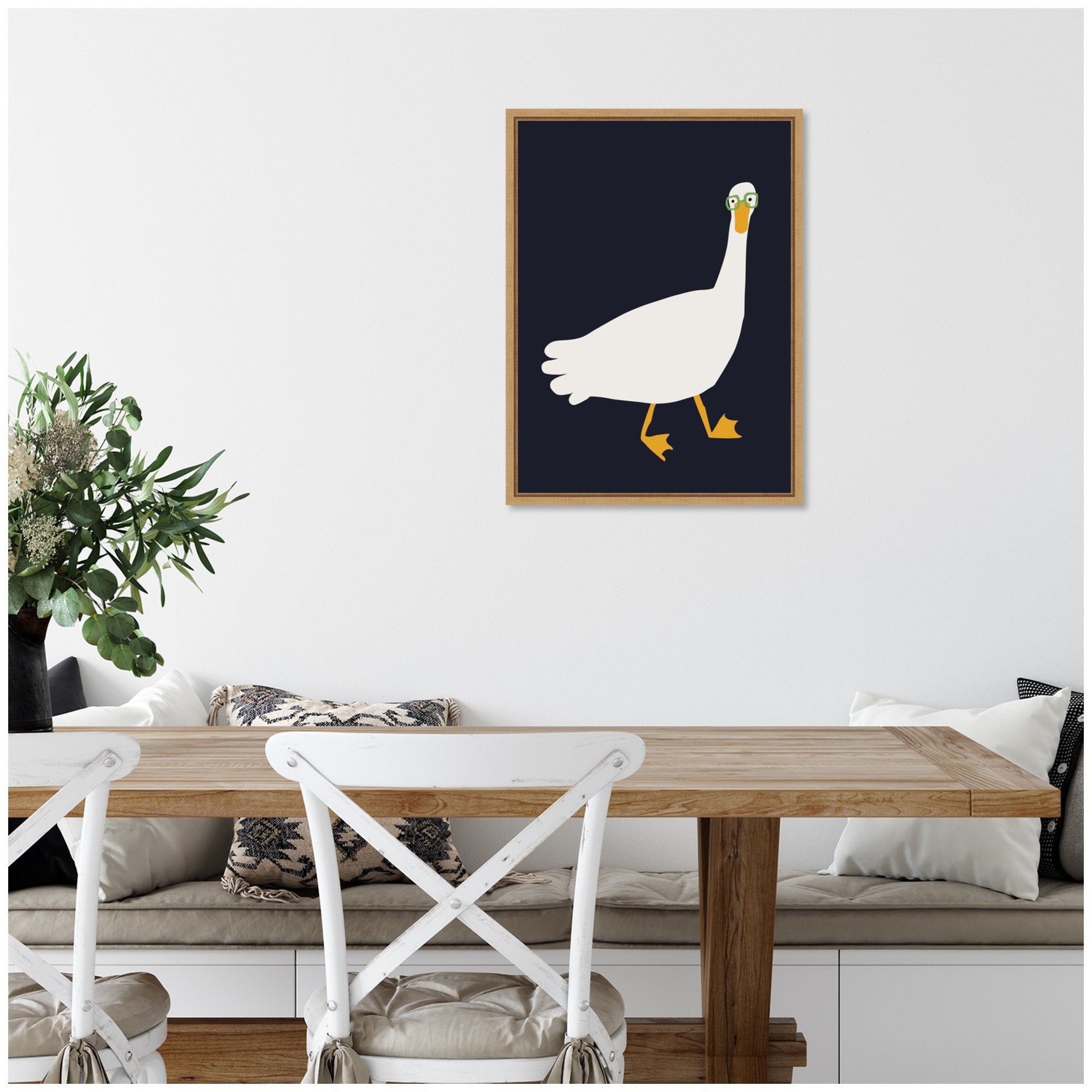Sylvie Farm Duck Framed Canvas by Hannah Beisang