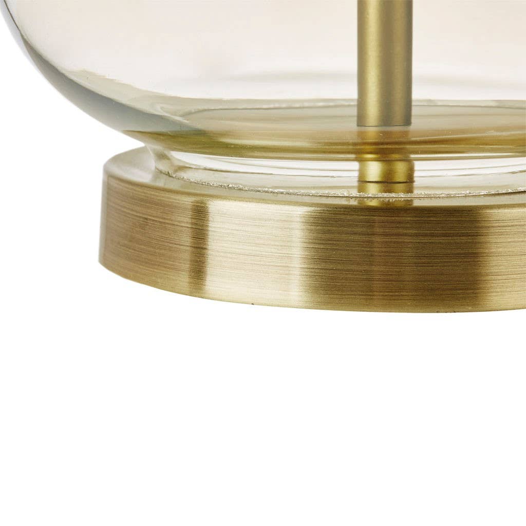Clear Glass Base Table Lamps, Gold Glass