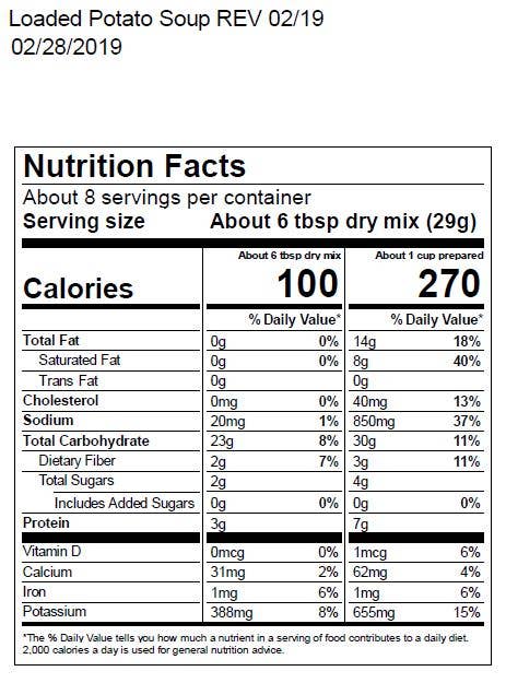 Rocky Mountain Trail Loaded Potato Soup Mix