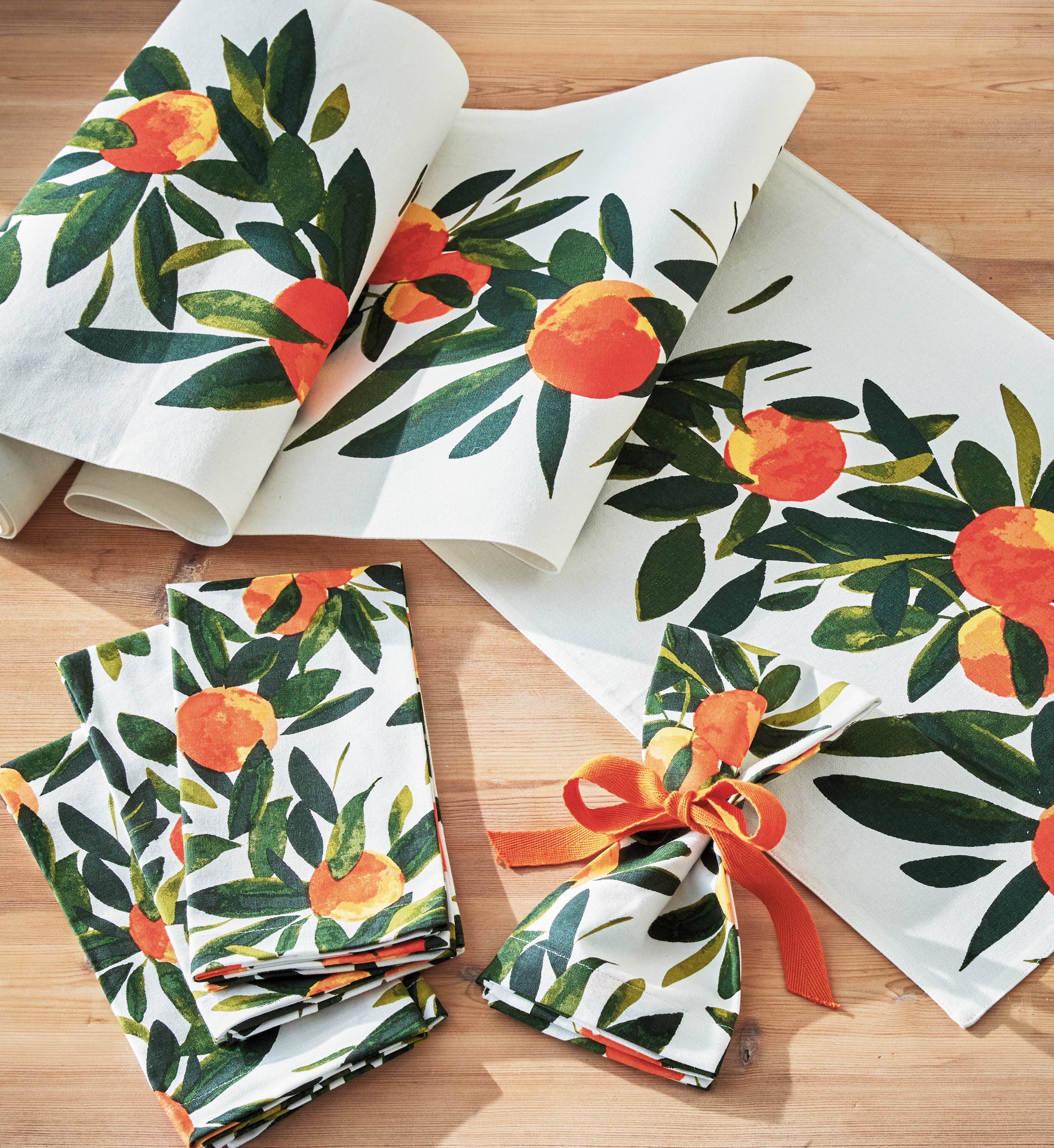 Fall/Harvest Citrus Grove Napkin Set Of 4: Multi / 100% cotton / Machine wash cold separately, tumble dry low