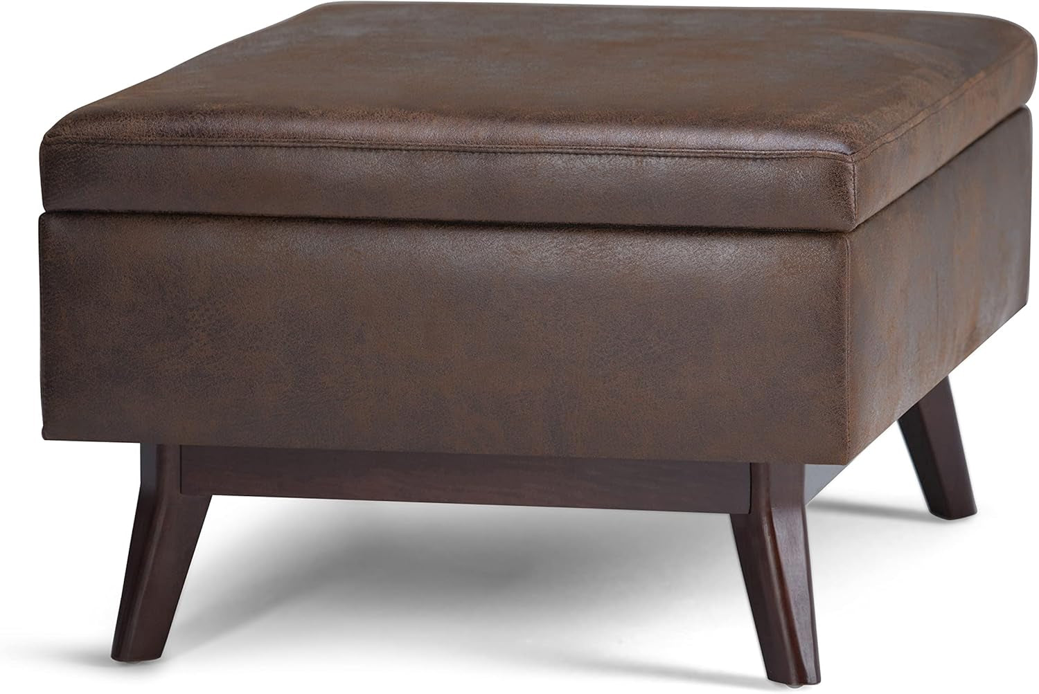 Owen 34 Distressed Chestnut Brown Coffee Table Ottoman