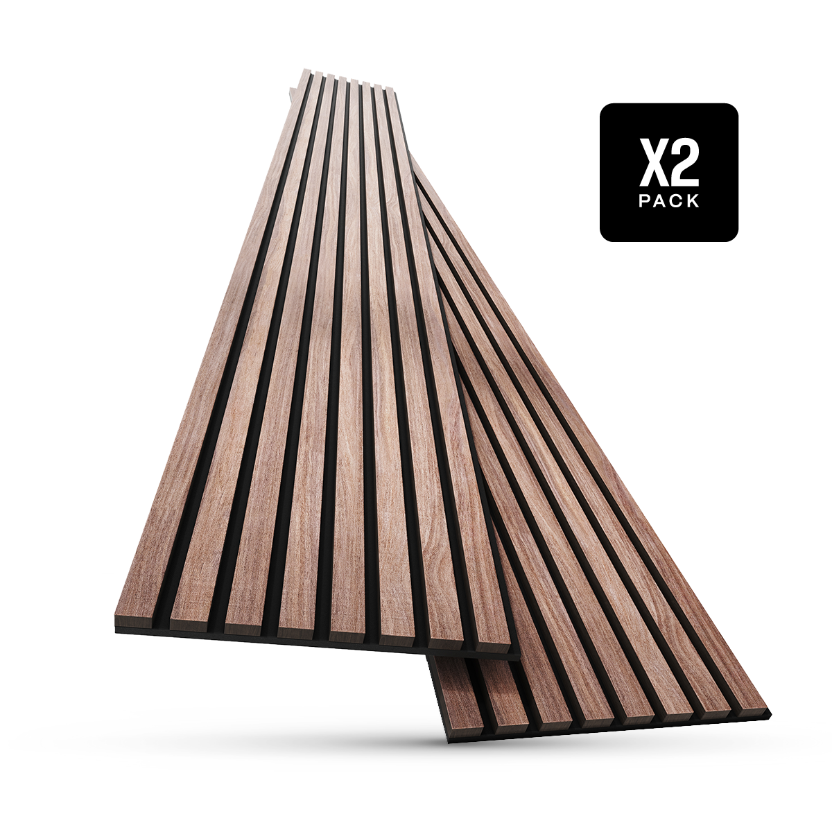 Acoustic Slat Panels: Natural Walnut / [2pcs] 94.5" x 12.6"