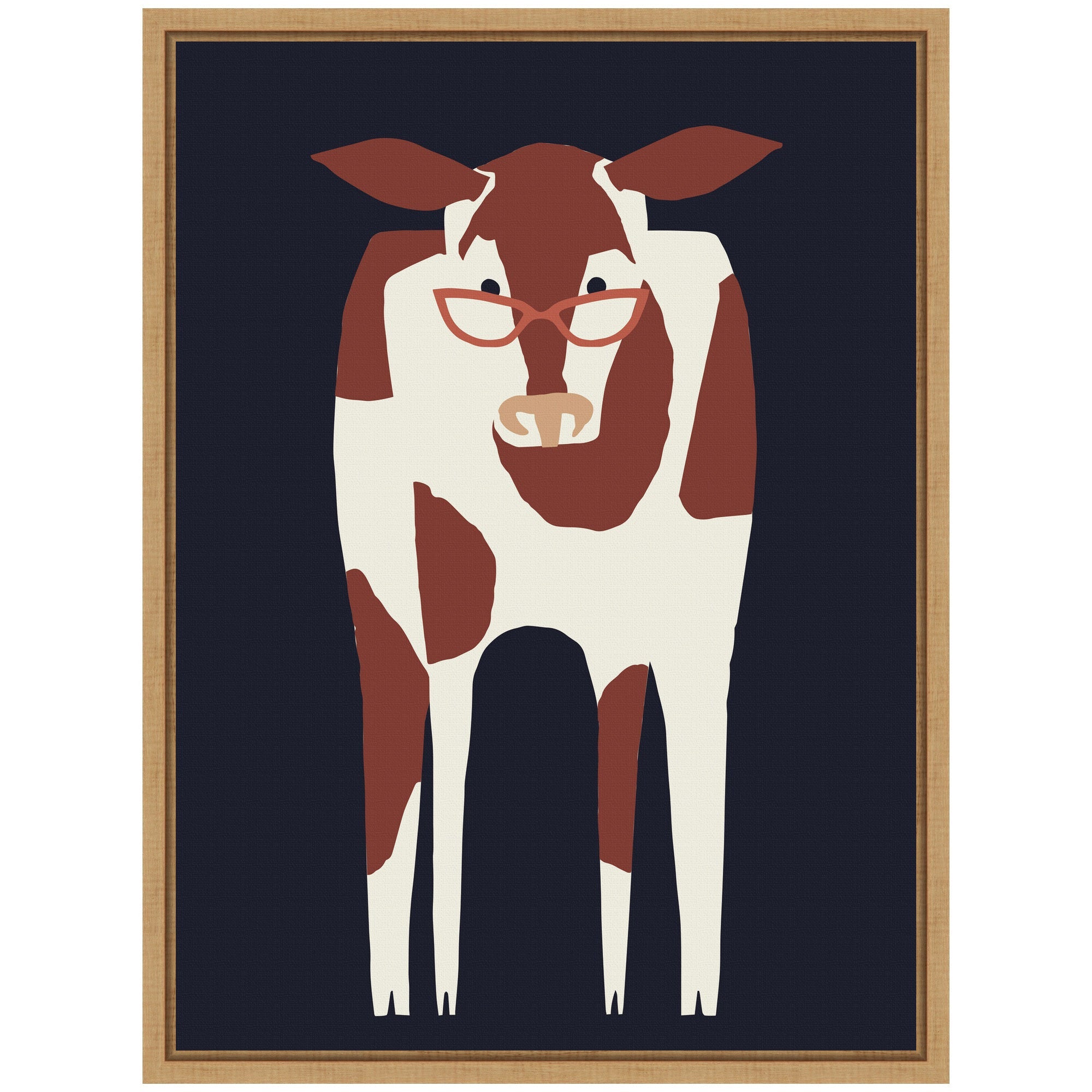Sylvie Farm Cow Framed Canvas by Hannah Beisang