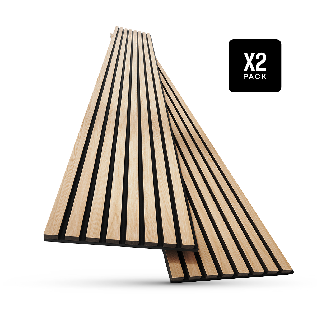 Acoustic Slat Panels: Natural Walnut / [2pcs] 94.5" x 12.6"