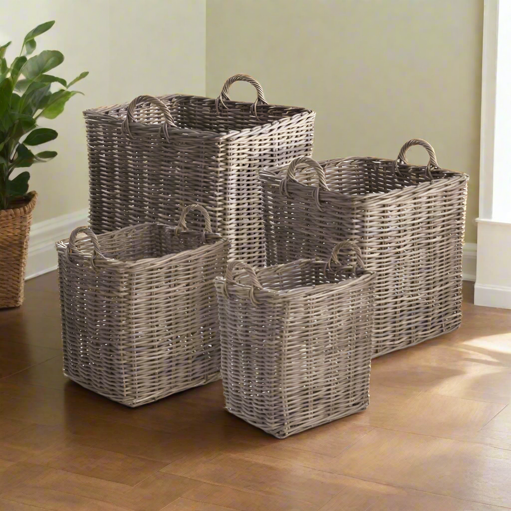 NORMANDY SQUARE APPLE BASKETS, SET OF 4