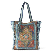 Coral Teal Boho Tote Bag