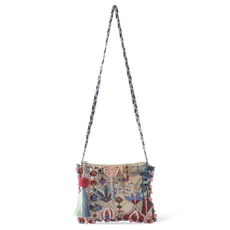 Blue Canvas Boho Crossbody