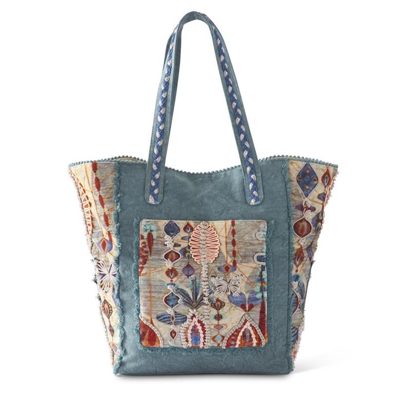 Blue Canvas Boho Bag
