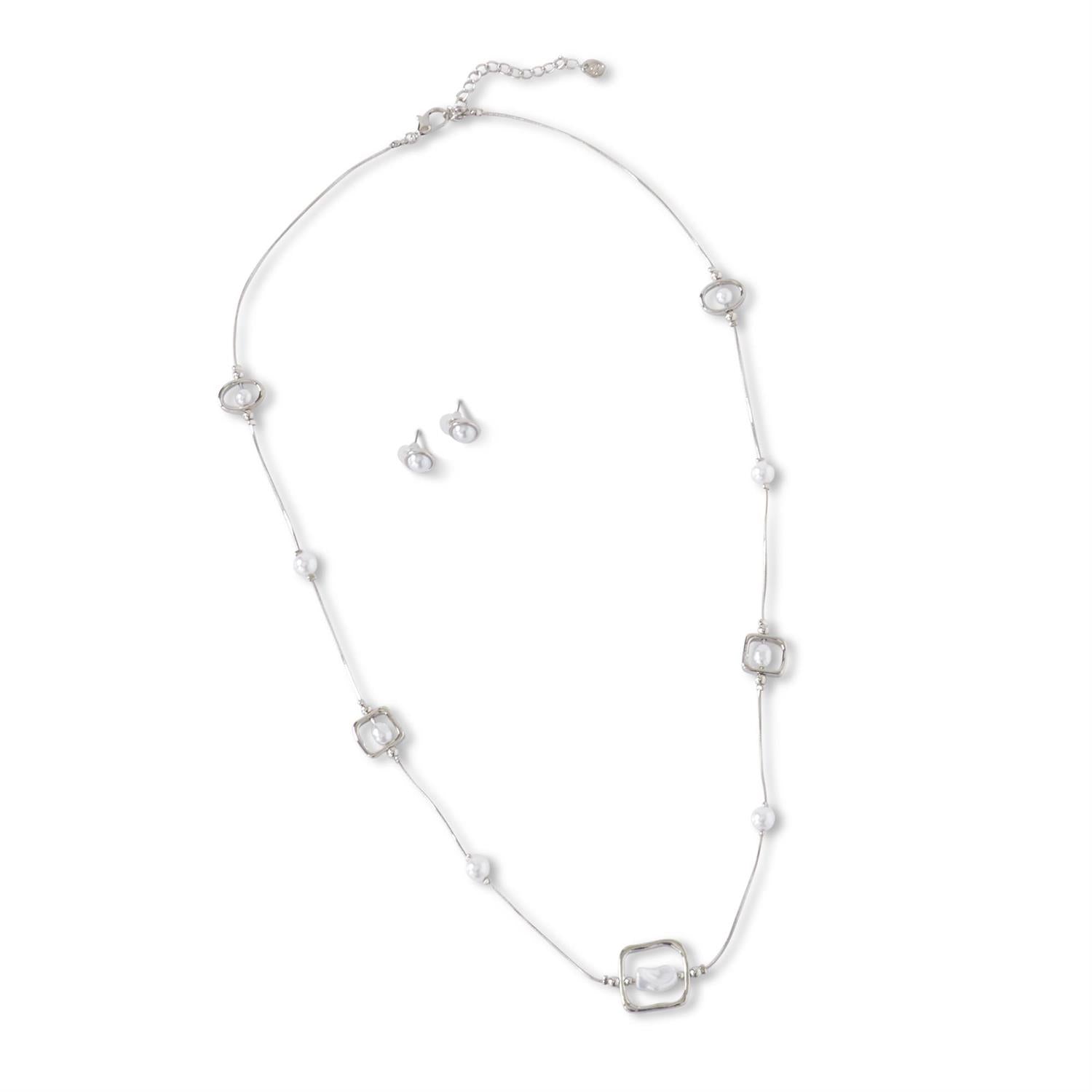 Snake Chain Pearl Necklace Sets (2 Colors)