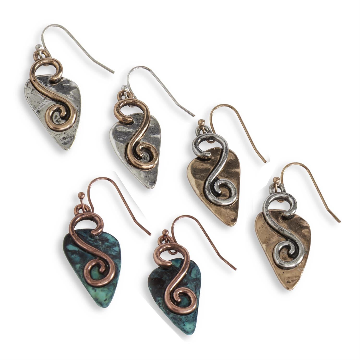 Abstract Scrolled Earrings (3 Colors)