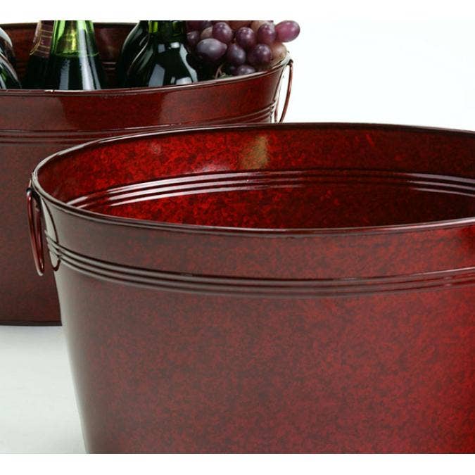 Deep Oval Tub in Transparent Red