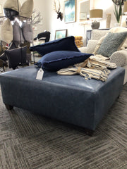 42" LEATHER OTTOMAN - ADRIATIC